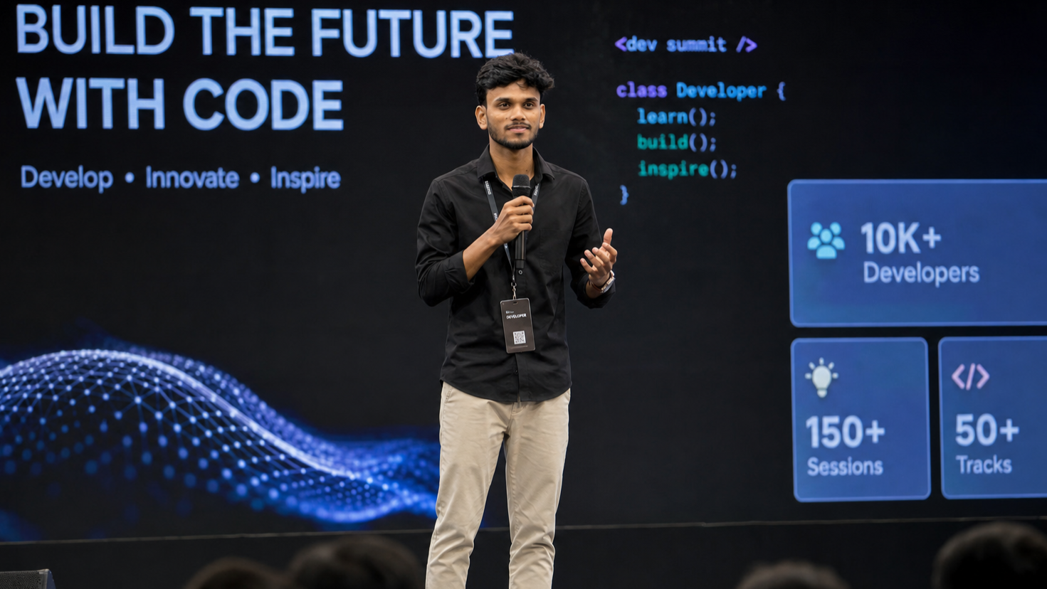 Aman Ansari working with technology